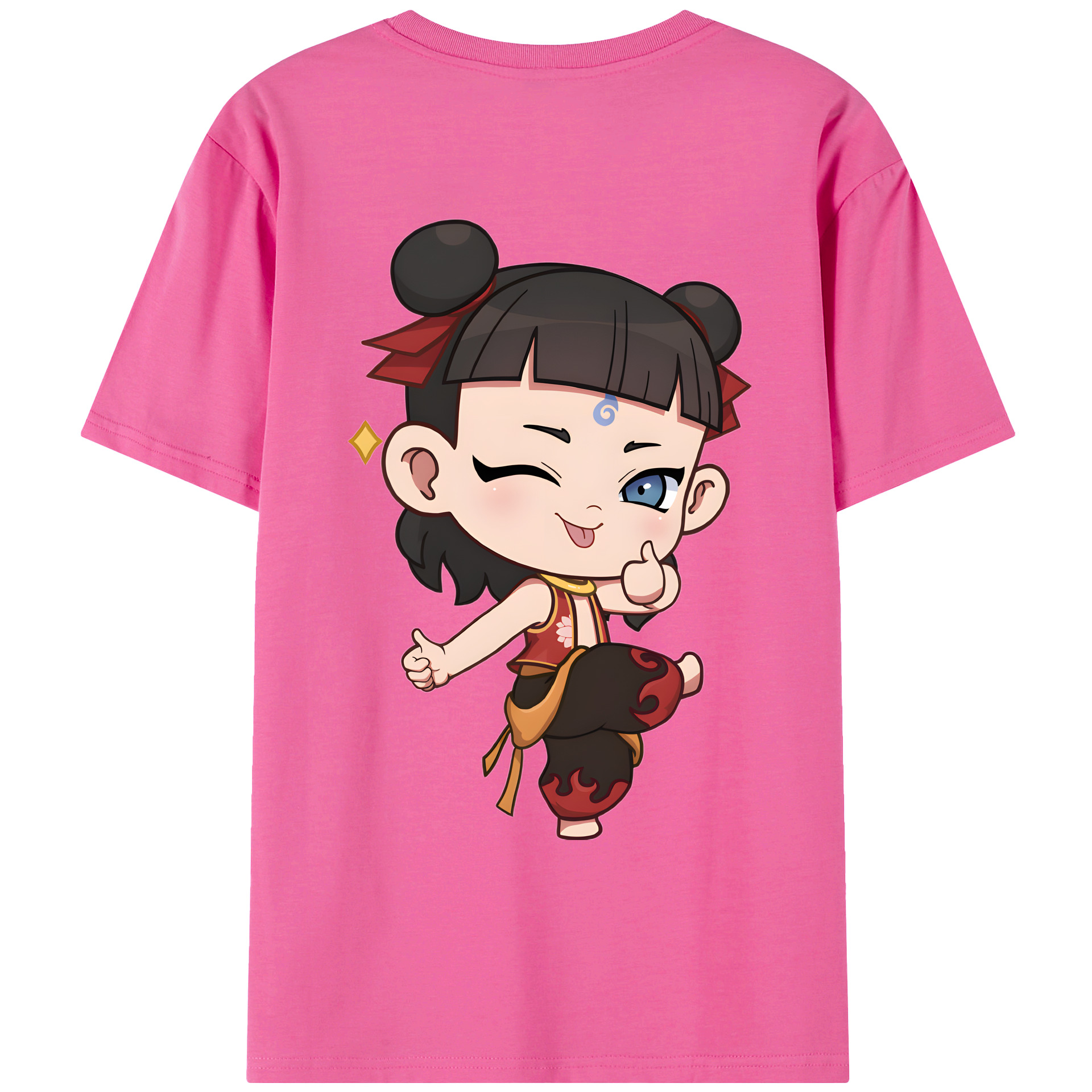 （画像用） Ne Zha 2 ナタ 魔童の大暴れ レディース半袖Tシャツ(バックプリント)